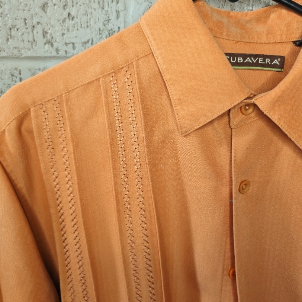 Cubavera terracotta button-down shirt